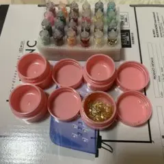 ネイルセット 多色ラメとホログラム