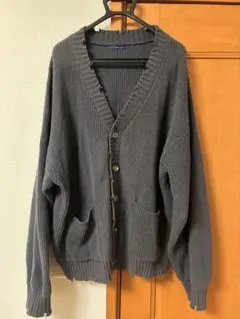 CPCM グレー リブ編み カーディガン