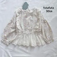 futafuta* 花柄 レース ペプラム ブラウス