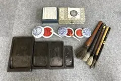 習字道具 まとめ売り 硯 筆 朱肉 中国