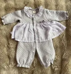 薄紫色 フリル付きツーウェイ・ドレスオール フリーサイズ(60)