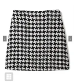 GRL グレイル 千鳥柄台形ミニスカート kz08 ブラック Sサイズ