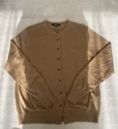 UNIQLO ベージュ メリノクルーネックカーディガン　XLサイズ