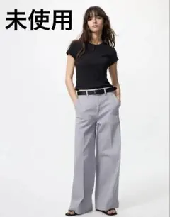ワイドトラウザージーンズ　L グレー