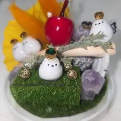 シマエナガミニチュア飾り アメジスト