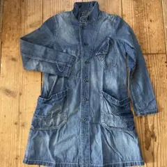 春コート！ジョンブル デニムロングジャケット ウォッシュ加工デニムロングコート