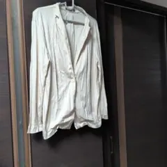 カットソー生地　クリーム色 ボタン付きジャケット