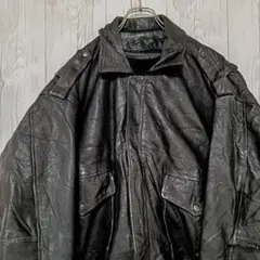 レザージャケット　フライトジャケット　A-2 ミリタリー　ビンテージ　本革　黒