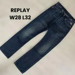 REPLAY リプレイ　デニムパンツ　ストレートデニム W28L32 濃紺のサムネイル