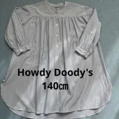 HOWDY DOODY'S 140㎝　ブルー系ストライプ ギャザーワンピース