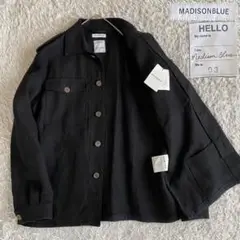 新品/03 マディソンブルー フレンチワークジャケット リネン 日本製 ブラック