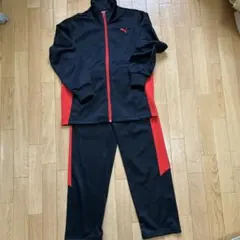 PUMA ジャージ上下セット 黒/赤