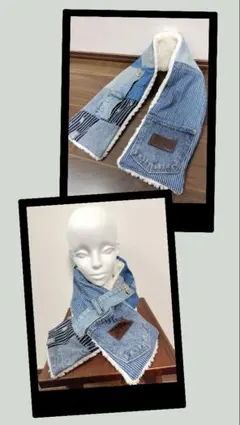 REMAKE♡DENIM　デニム✕ボア　マフラー