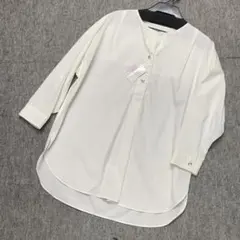 【新品】ハルメク CERISIER コットンゆったりシャツチュニック　25ヨ70