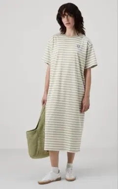 未使用品》marimekko/マリメッコ カットソーワンピース ボーダー　Lのサムネイル