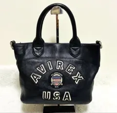 【希少】最終値下げ‼️AVIREX レザー バッグ　コマーシャルロゴ　2wayのサムネイル