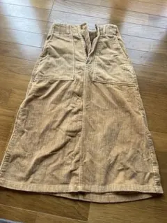 ベージュ コーデュロイ タイトスカート