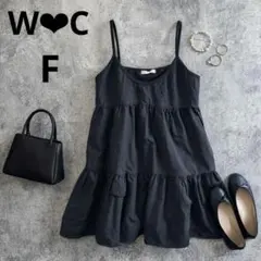 n60【W♡C】ボリュームキャミミニワンピース レイヤード ティアード