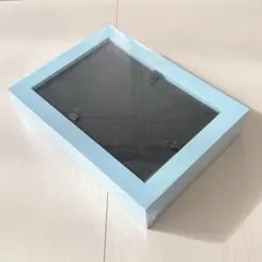 写真立て 2面 おしゃれ 折りたたみ式 木製フォトフレーム 2L判 ブルー