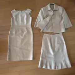 アイボリー スーツセット タイトドレス ジャケット9号