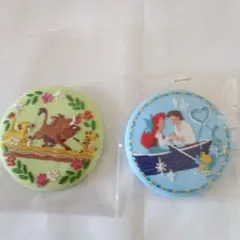ディズニー刺繍缶バッジ　アリエル　ライオンキング　2個セット