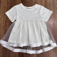 petit main チュール付きTシャツ 100cm