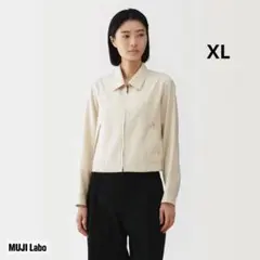 【新品】MUJI Labo レーヨンコットン　襟付きショートブルゾン XL