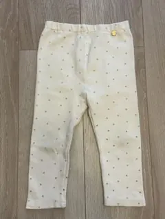 petit main プティマイン ハート柄レギンス 90cm アイボリー