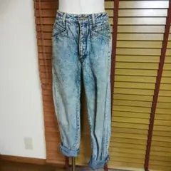 80s エドウィン　ケミカルウォッシュジーンズ、