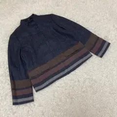 DAKS ダックス　ノーカラージャケット　ジップアップ　ネイビー　11AR