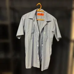 RED KAP レッドキャップ 半袖ストライプワークシャツ M 青 白