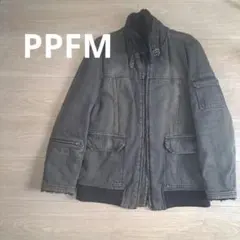 PPFM ファー　デニム　ジャケット　ブラック　メンズ　MかＬ