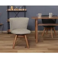 【極美品】2脚セット　不二貿易 ダイニングチェア クラム　ファブリック 回転式