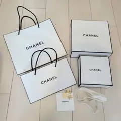 CHANEL ギフトボックス ショップ袋 リボン チャーム 化粧品サンプルセット