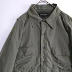 2606　WINDRIVER　長袖アウトドアシャツ　LG　緑　通気口　US古着