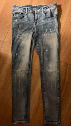 ダメージ加工 ペイント デニムパンツ スキニーのサムネイル