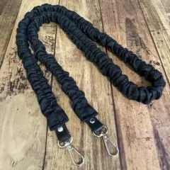 フリルスマホショルダーストラップ　フリルショルダーストラップ　デニム風　黒　細