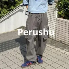 Perushu マルチポケットワイドイージースノーカーゴパンツのサムネイル