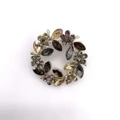 花 リース ブローチ ヴィンテージ風 アンティーク調 上品 大人 高見え