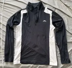 J.Lindberg ネイビー/白 ハーフジップシャツ メンズ ゴルフ