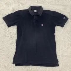 ▲Champion チャンピオン▲スポーツウェア 半袖ポロシャツLネイビー ロゴ