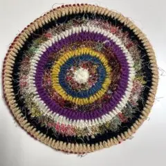 多色 円形デザイン ベレー帽