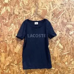 LACOSTE ラコステ 半袖Tシャツ ロゴプリント ネイビー レディース 38