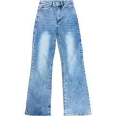 フレアデニム Sサイズ ハイウエスト 美脚 脚長効果 レディース