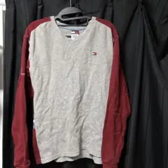 Tommy Hilfiger 長袖 Tシャツ グレー/バーガンディ