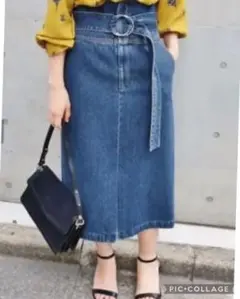 IENA CURRENTAGE ハイウエストデニムスカート美品のサムネイル