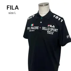 【希少】FILA　半袖ポロシャツ　ビッグロゴ　スポーツ　ストリート　ゴルフ　Lのサムネイル