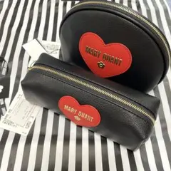 マリークワント　ハート　ポーチ　ペンケース　ブラック×レッド　新品未使用