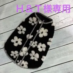 ハンドメイド犬服 白花柄ボア タンクトップ