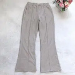 カジュアルパンツ セミフレア ボトム ウエストゴム シンプル ベーシック 可愛い